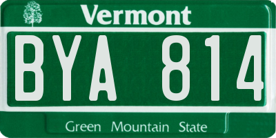 VT license plate BYA814