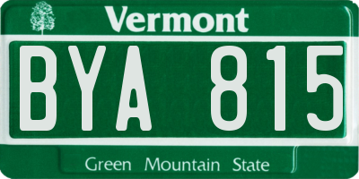 VT license plate BYA815