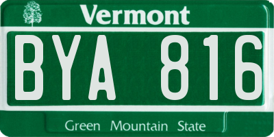 VT license plate BYA816