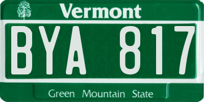 VT license plate BYA817