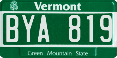 VT license plate BYA819