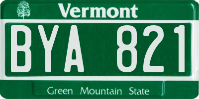 VT license plate BYA821