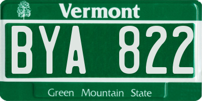 VT license plate BYA822