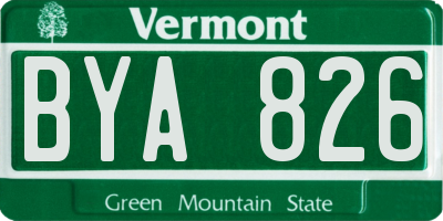VT license plate BYA826