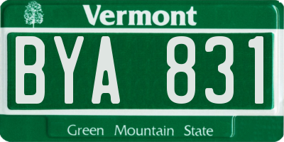 VT license plate BYA831