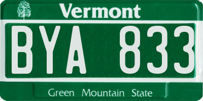 VT license plate BYA833