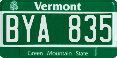 VT license plate BYA835