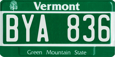 VT license plate BYA836