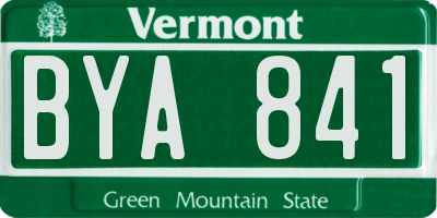 VT license plate BYA841