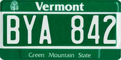 VT license plate BYA842