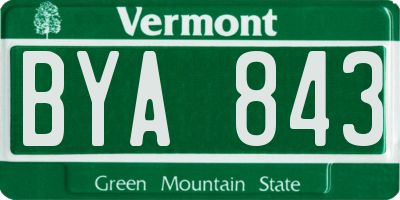 VT license plate BYA843