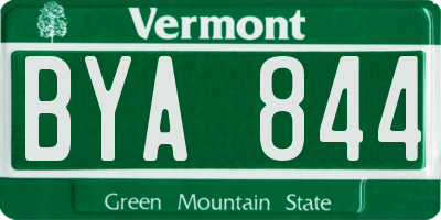 VT license plate BYA844
