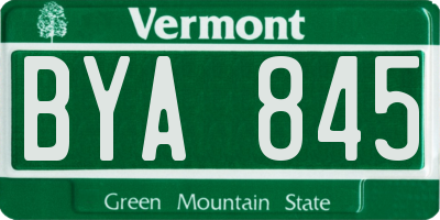 VT license plate BYA845
