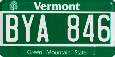 VT license plate BYA846