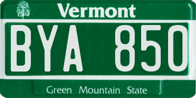 VT license plate BYA850