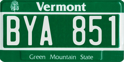 VT license plate BYA851