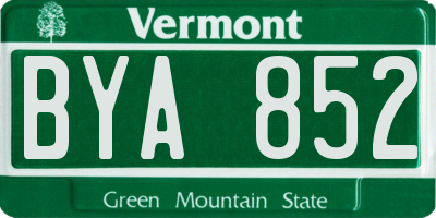 VT license plate BYA852