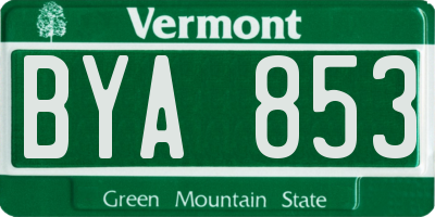 VT license plate BYA853