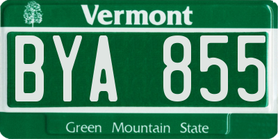VT license plate BYA855