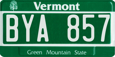 VT license plate BYA857