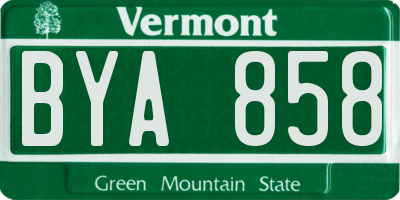 VT license plate BYA858