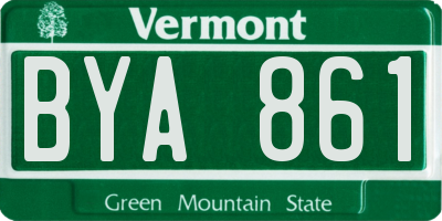 VT license plate BYA861