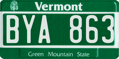 VT license plate BYA863