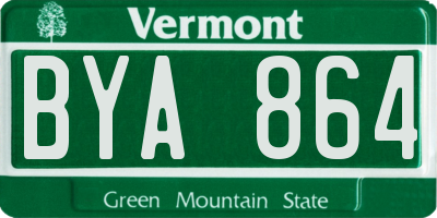 VT license plate BYA864