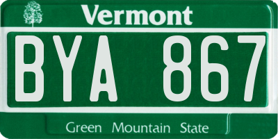 VT license plate BYA867