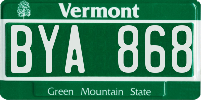 VT license plate BYA868