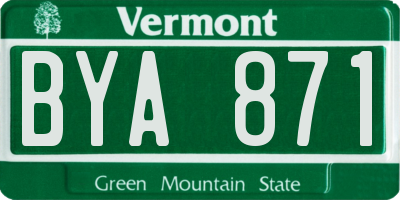 VT license plate BYA871