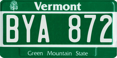 VT license plate BYA872