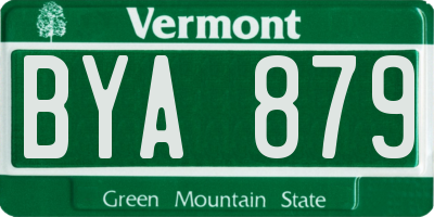 VT license plate BYA879