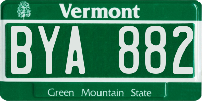 VT license plate BYA882
