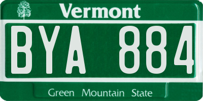 VT license plate BYA884
