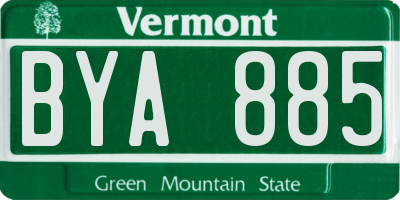 VT license plate BYA885