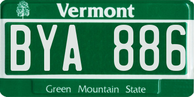 VT license plate BYA886