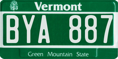 VT license plate BYA887