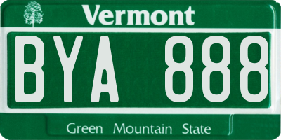 VT license plate BYA888