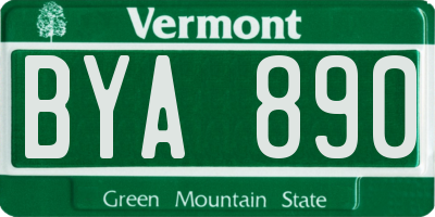 VT license plate BYA890