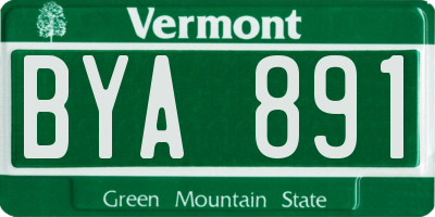 VT license plate BYA891