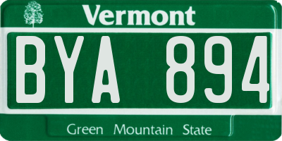 VT license plate BYA894