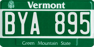 VT license plate BYA895