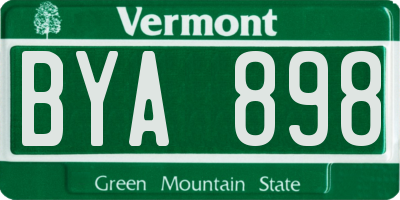 VT license plate BYA898