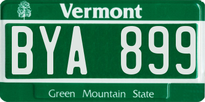 VT license plate BYA899