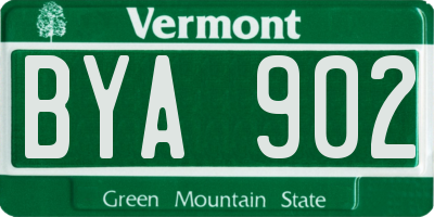 VT license plate BYA902