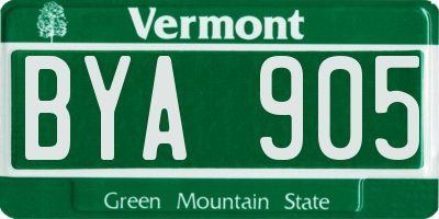 VT license plate BYA905