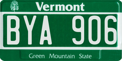 VT license plate BYA906