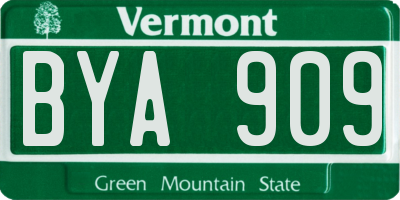 VT license plate BYA909