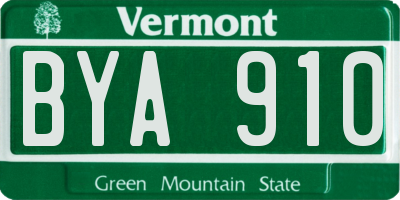 VT license plate BYA910